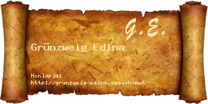 Grünzweig Edina névjegykártya